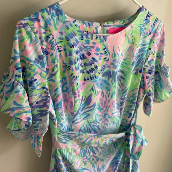 Lilly Pulitzer Darlah Stretch Dress - Blue/Green/Pink - Size 2 - Picture 6 of 13